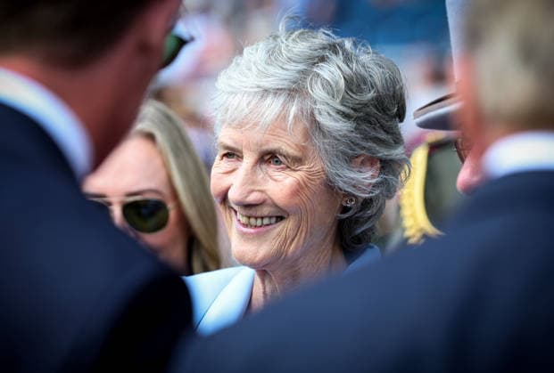 2026 Dublin Horse Show, Laya Arena, Dublin 7 8 2026 President of Ireland Catherine Connolly during the Presentation of Winning Irish Nations Cup Riders Catherine Connolly during the Presentation of Winning Irish Nations Cup Riders 7 8 2026  Copyright: xx DC73956 copy