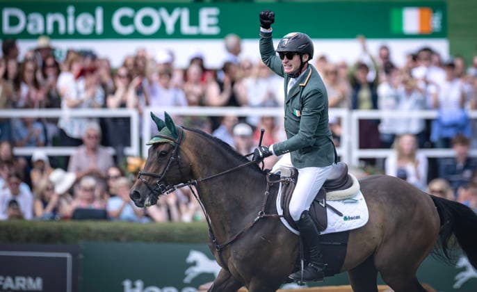 2026 Dublin Horse Show, Laya Arena, Dublin 7 8 2026 Daniel Coyle celebrates Daniel Coyle celebrates 7 8 2026  Copyright: xx DC73978 copy