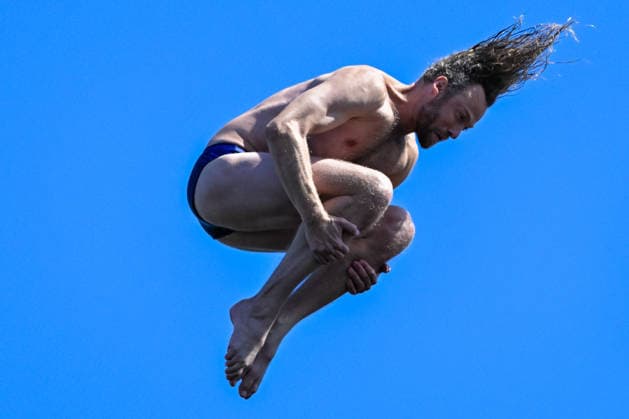 Sebas Van Baarsen of Netherlands celebrates after the High Diving Men s 20m Final during the European Aquatics Championships at the Olympic Aquatic Center in Paris (France), August 7, 2026. Giorgio Scala DBM - Deepbluemedia Insidefoto