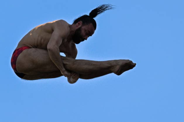 Catalin Petru Preda of Romania competes in the High Diving Men s 20m Final during the European Aquatics Championships at the Olympic Aquatic Center in Paris (France), August 7, 2026. Giorgio Scala DBM - Deepbluemedia Insidefoto