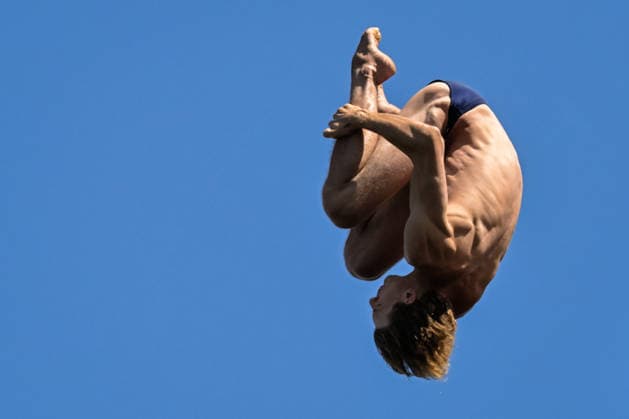 Pierrick Schafer of Switzerland competes in the High Diving Men s 20m Final during the European Aquatics Championships at the Olympic Aquatic Center in Paris (France), August 7, 2026. Giorgio Scala DBM - Deepbluemedia Insidefoto