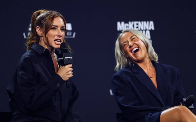 Zuffa Boxing 10 Aaron McKenna vs Etinosa Oliha Weigh-In, 3Arena, Dublin 7 8 2026 WWE™s Becky Lynch with UFC™s Shauna Bannon Becky Lynch with Shauna Bannon 7 8 2026  Copyright: xx BB3_6189