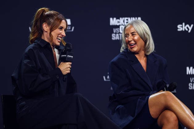 Zuffa Boxing 10 Aaron McKenna vs Etinosa Oliha Weigh-In, 3Arena, Dublin 7 8 2026 WWE™s Becky Lynch with UFC™s Shauna Bannon Becky Lynch with Shauna Bannon 7 8 2026  Copyright: xx BB3_6203