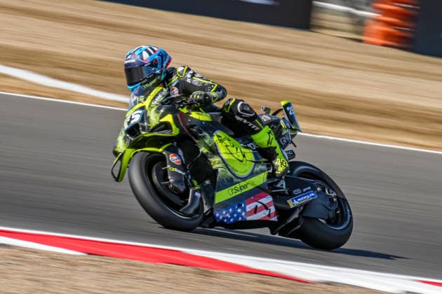 Raul Fernandez (Spain) of the SuperFile Trackhouse MotoGP Team ( 25) during Practice at Round 12 of the 2026 Qatar Airways Grand Prix of Great Britain at Silverstone Circuit, Towcester, England on the 7 August 2026.  Copyright: xDavidxHornx PMI-7310-0041