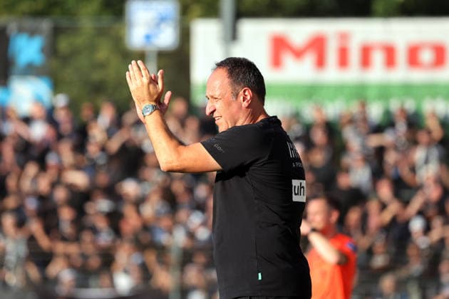 07.08.26 Stuttgarter Kickers - SSV Ulm 1846 Deutschland, Stuttgart, 07.08.2026, Fussball, Regionalliga Südwest, Saison 2026 2027, Stuttgarter Kickers- SSV Ulm 1846: Holger Bachthaler (Trainer Stuttgarter Kickers). *** August 7, 2026, Stuttgarter Kickers vs. SSV Ulm 1846, Germany, Stuttgart, August 7, 2026, Soccer, Regionalliga Südwest, 2026–2027 season, Stuttgarter Kickers vs. SSV Ulm 1846, Holger Bachthaler, Coach of the Stuttgarter Kickers