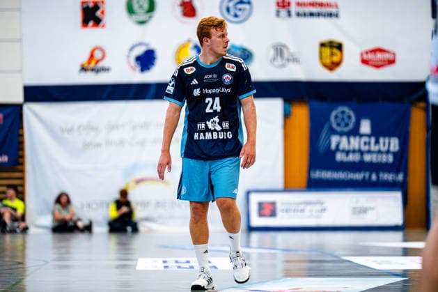 07.08.2026, xdobgx, Handball Heide-Cup 2026, HSV Hamburg - HOJ Elite v.l. Nicolai Daling (Handball Verein Hamburg, 24) Freisteller, Einzelbild, Ganzkoerper Schneverdingen *** August 7, 2026, xdobgx, 2026 Heide Cup Handball Tournament, HSV Hamburg HOJ Elite vs. Nicolai Daling Handball Sport Verein Hamburg, 24 cutouts, single image, full-body shot, Schneverdingen