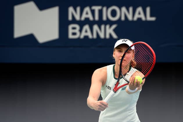 August 7, 2026, Toronto, Ontario, Canada: ELENA RYBAKINA of Kazakhstan serves the ball during her third-round match against Ann Li of the United States at the National Bank Open, part of the Hologic WTA, Tennis Damen Tour, at Sobeys Stadium. Tennis 2026: WTA 1000 National Bank Open Presented By Rogers.  - ZUMAr228 20260807_znp_r228_001 Copyright: xVasiliyxRyabykhx