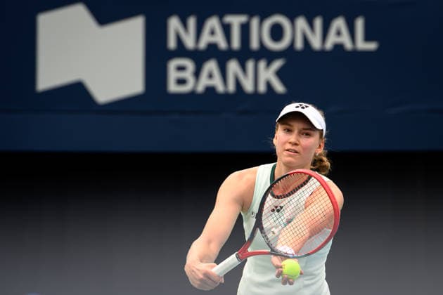 August 7, 2026, Toronto, Ontario, Canada: ELENA RYBAKINA of Kazakhstan serves the ball during her third-round match against Ann Li of the United States at the National Bank Open, part of the Hologic WTA, Tennis Damen Tour, at Sobeys Stadium. Tennis 2026: WTA 1000 National Bank Open Presented By Rogers.  - ZUMAr228 20260807_znp_r228_002 Copyright: xVasiliyxRyabykhx