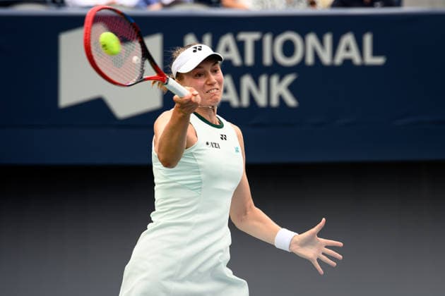 August 7, 2026, Toronto, Ontario, Canada: ELENA RYBAKINA of Kazakhstan returns the ball during her third-round match against Ann Li of the United States at the National Bank Open, part of the Hologic WTA, Tennis Damen Tour, at Sobeys Stadium. Tennis 2026: WTA 1000 National Bank Open Presented By Rogers.  - ZUMAr228 20260807_znp_r228_004 Copyright: xVasiliyxRyabykhx