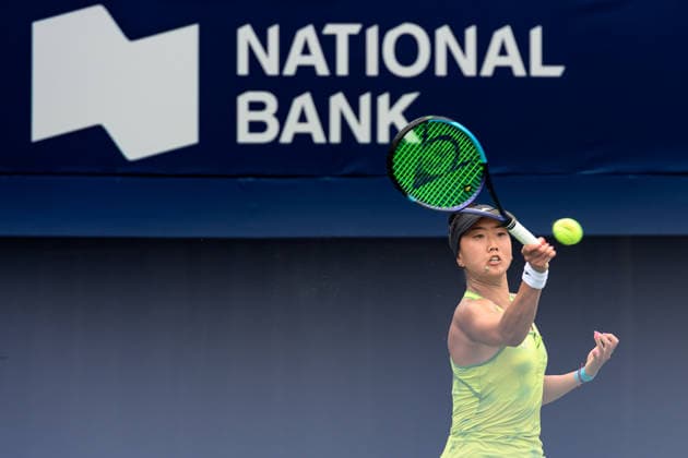August 7, 2026, Toronto, Ontario, Canada: ANN LI of the United States returns the ball during her third-round match against Elena Rybakina of Kazakhstan at the National Bank Open, part of the Hologic WTA, Tennis Damen Tour, at Sobeys Stadium. Toronto Canada - ZUMAr228 20260807_znp_r228_008 Copyright: xVasiliyxRyabykhx