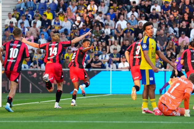 Eredivisie: SC Cambuur v Excelsior Rotterdam Leeuwarden - David Garden of Excelsior Rotterdam celebrating a goal during the first competition round of the 2026 2027 eredivisie season. The match is set between SC Cambuur and Excelsior Rotterdam at Kooi Stadion on 7 August 2026 in Leeuwarden, The Netherlands. ( Yannick Verhoeven) Copyright: xYannickxVerhoevenx