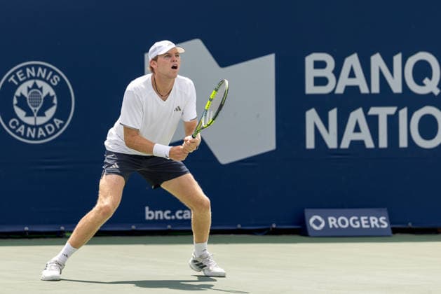 August 7, 2026, Montreal, Quebec, Canada: ALEX MECHELSEN FROM USA waiting service in match against Daniel Merida from Spain in third round at Canadian Open at IGA stadium in Montreal, Quebec, Canada on 2026-08-07 TENNIS: Canadian Open Montreal 2026  - ZUMAl189 20260807_zsp_l189_014 Copyright: xYannickxLegarex