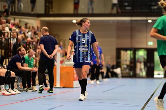 Handball I Frauen I Saison 2026-2027 I Testspiel I Buxtehuder SV - VfL Oldenburg I 07.08.2026 Maj Nielsen (5, Buxtehuder Sportverein) Buxtehude Halle Nord (Neu) Niedersachsen Deutschland *** Handball I Women I 2026–2027 Season I Friendly Match I Buxtehuder SV vs. VfL Oldenburg I August 7, 2026 Maj Nielsen 5, Buxtehuder Sportverein, Buxtehude, Halle Nord, Lower Saxony, Germany Copyright: xLobeca FelixxWeißbergx