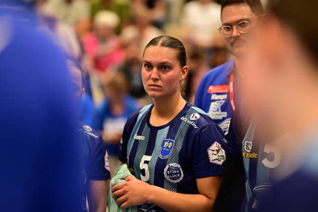 Handball I Frauen I Saison 2026-2027 I Testspiel I Buxtehuder SV - VfL Oldenburg I 07.08.2026 Maj Nielsen (5, Buxtehuder Sportverein) Buxtehude Halle Nord (Neu) Niedersachsen Deutschland *** Handball I Women I 2026–2027 Season I Friendly Match I Buxtehuder SV vs. VfL Oldenburg I August 7, 2026 Maj Nielsen 5, Buxtehuder Sportverein, Buxtehude, Halle Nord, Lower Saxony, Germany Copyright: xLobeca FelixxWeißbergx