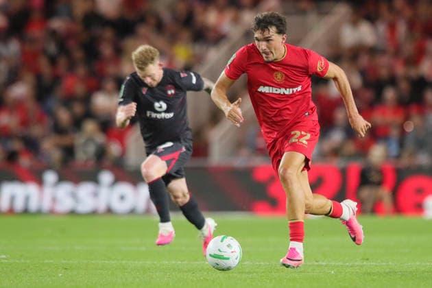 Middlesbrough v Wrexham FC, EFL Cup Kyle Joseph of Middlesbrough during the EFL Cup match between Middlesbrough and Wrexham FC at the Riverside Stadium, Middlesbrough, UK on 7 August 2026. Middlesbrough Riverside Stadium North Yorkshire UK Editorial use only DataCo restrictions apply See www.football-dataco.com , Copyright: xAlunxRobertsx PSI-24667-0061