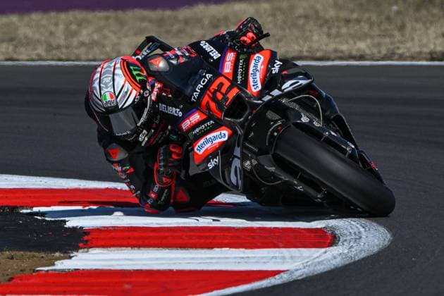 Free practice before Qatar Airways Grand Prix of the United Kingdom of MotoGP at Silverstone Circuit. 07 August 2026 In picture: Marco Bezzecchi Entrenamientos libres previos al Gran Premio Qatar Airways de MotoGP del Reino Unido en el circuito de Silverstone. 07 de Agosto de 2026 POOL MotoGP.com Cordon Press Images will be for editorial use only. Mandatory credit: MotoGP.com Cordon Press 