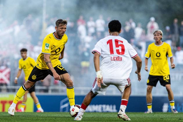 Regionalliga West: Borussia Dortmund II - 1.FC Köln II, 07.08.2026 Connor Krempicki (Borussia Dortmund U23, 13), Fayssal Harchaoui (1. FC Köln U23, 15) Regionalliga West: Borussia Dortmund II - 1.FC Köln II, Rote Erde, Dortmund; 07.08.2026 DFB regulations prohibit any use of photographs as image sequences and or quasi video. *** Regionalliga West: Borussia Dortmund II 1, 1. FC Köln II 0, August 7, 2026; Connor Krempicki, Borussia Dortmund U23, 13, Fayssal Harchaoui 1 FC Köln U23, 15 Regionalliga West Borussia Dortmund II vs. 1 FC Köln II, Rote Erde, Dortmund August 7, 2026 DFB regulations prohibit any use of photographs as image sequences and or quasi-video Copyright: xBEAUTIFULxSPORTS Buriakovx