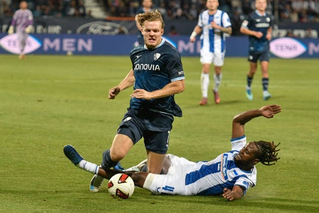 v. li. im Zweikampf Christian Rasmussen (Bochum 7) Deyovaisio Zeefuik (BSC 42) 07.08.2026 ¢ Fussball ¢ VfL Bochum vs Hertha BSC, Vonovia Ruhrstadion, Bochum, DFB DFL REGULATIONS PROHIBIT ANY USE OF PHOTOGRAPHS AS IMAGE SEQUENCES AND OR QUASI-VIDEO NRW Germany *** From left: Christian Rasmussen (Bochum) and Deyovaisio Zeefuik (BSC) in a one-on-one duel, July 8, 2026 ¢ Soccer ¢ VfL Bochum vs. Hertha BSC, Vonovia Ruhrstadion, Bochum, DFB and DFL regulations prohibit any use of photographs as image sequences and or quasi-video. NRW, Germany Copyright: xpepphotox xSaschaxWeizx pep00321, pep_20260807_hm_396260
