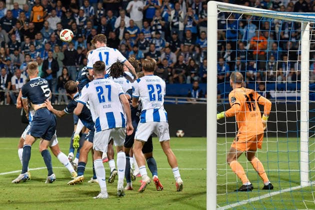 Strafraumszene Sebastian Grönning Groenning (BSC 17) vereitelt Torchance von Bochum 07.08.2026 ¢ Fussball ¢ VfL Bochum vs Hertha BSC, Vonovia Ruhrstadion, Bochum, DFB DFL REGULATIONS PROHIBIT ANY USE OF PHOTOGRAPHS AS IMAGE SEQUENCES AND OR QUASI-VIDEO NRW Germany *** Penalty Area Scene: Sebastian Grönning (Groenning) of BSC 17 Thwarts a Goal-Scoring Opportunity by Bochum 07 08 2026 ¢ Soccer ¢ VfL Bochum vs. Hertha BSC, Vonovia Ruhrstadion, Bochum, DFB and DFL regulations prohibit any use of photographs as image sequences and or quasi-video. NRW, Germany Copyright: xpepphotox xSaschaxWeizx pep00321, pep_20260807_hm_395931