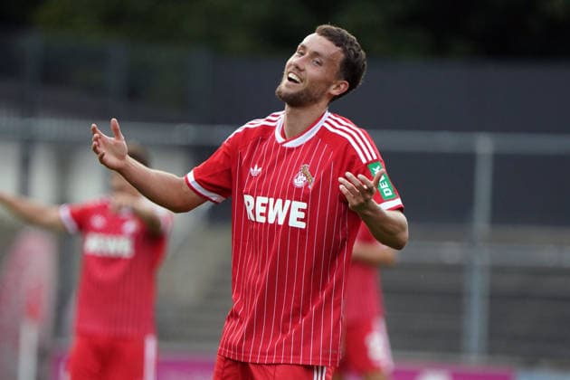 07.08.2026, Fussball, Köln, Testspiel, Freundschaftsspiel, 1.FC Köln vs Real Sociedad San Sebastian , Franz Kremer stadion Köln, Luca Waldschmidt 1.FC Köln, Aktion, Einzelbild *** August 7, 2026, Soccer, Cologne, Exhibition Match, Friendly Match, 1. FC Köln vs. Real Sociedad San Sebastián, Franz Kremer Stadium, Cologne, Luca Waldschmidt (1. FC Köln), Action, Still Image