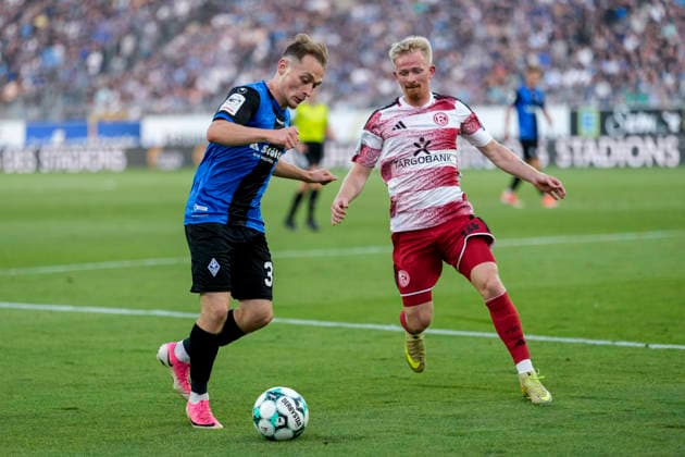 v.li.: Arlind Rexhepi (SV Waldhof, 33), Jomaine Consbruch (F95, 14), Zweikampf, Spielszene, Duell, duel, tackle, tackling, Dynamik, Action, Aktion, 07.08.2026, Mannheim (Deutschland), Fussball, 3. Liga, SV Waldhof Mannheim - Fortuna Düsseldorf, DFB DFL REGULATIONS PROHIBIT ANY USE OF PHOTOGRAPHS AS IMAGE SEQUENCES AND OR QUASI-VIDEO. *** From left: Arlind Rexhepi (SV Waldhof), 33; Jomaine Consbruch (F95), 14; tackle, game scene, duel, tackle, tackling, dynamic, action, August 7, 2026, Mannheim, Germany, soccer, 3rd Division, SV Waldhof Mannheim vs. Fortuna Düsseldorf, DFB and DFL regulations prohibit any use of photographs as image sequences and or quasi-video xozx
