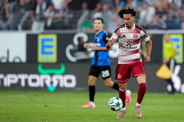Anas Slimani (F95, 34), am Ball, Freisteller, Ganzkörper, Einzelbild, Einzelfoto, Aktion, Action, 07.08.2026, Mannheim (Deutschland), Fussball, 3. Liga, SV Waldhof Mannheim - Fortuna Düsseldorf, DFB DFL REGULATIONS PROHIBIT ANY USE OF PHOTOGRAPHS AS IMAGE SEQUENCES AND OR QUASI-VIDEO. *** Anas Slimani F95, 34, on the ball, cropped, full-body, single frame, single photo, action, August 7, 2026, Mannheim, Germany, soccer, 3rd Division, SV Waldhof Mannheim vs. Fortuna Düsseldorf, DFB and DFL regulations prohibit any use of photographs as image sequences and or quasi-video xozx