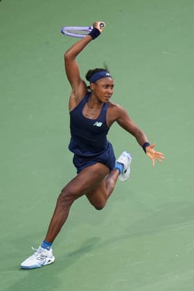 National Bank Open 2026 - Day 7 TORONTO, CANADA - AUGUST 7 : Coco Gauff of the United States in action against Maria Sakkari of Greece in the round of 32 during the WTA, Tennis Damen 1000 National Bank Open in Toronto, Ontario, Canada on August 7, 2026. Mert Alper Dervis Anadolu Ontario Canada. Editorial use only. Please get in touch for any other usage.  Copyright: x2026xAnadoluxMertxAlperxDervisx