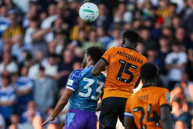 Wolverhampton Wanderers v Port Vale - Carabao Cup First Round George Hall of Port Vale FC and Yerson Mosquera of Wolverhampton Wanderers compete for the ball during the Carabao Cup First Round match between Wolverhampton Wanderers and Port Vale at Molineux in Wolverhampton, United Kingdom. Wolverhampton West Midlands United Kingdom  Copyright: xMIxNewsx originalFilename:fletcher-wolverha260807_npB1G.jpg