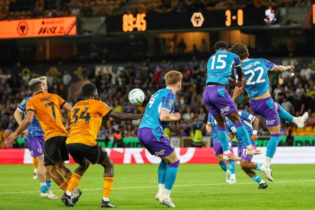 Wolverhampton Wanderers v Port Vale - Carabao Cup First Round Port Vale players defend against Wolverhampton Wanderers during the Carabao Cup First Round match at Molineux in Wolverhampton, United Kingdom. Wolverhampton West Midlands United Kingdom  Copyright: xMIxNewsx originalFilename:fletcher-wolverha260807_npsjN.jpg
