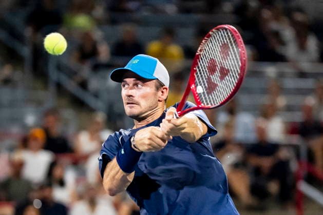 August 7, 2026, Montreal, Pq, Canada: Tommy Paul from the United States returns the ball from Learner Tien from the United StatesÃ‚ on day six of the National Bank Open tennis tournament in Montreal on Friday, August 7, 2026. Canada News - August 7, 2026  - ZUMAc35_ 20260807_zaf_c35_100 Copyright: xChristopherxKatsarovx