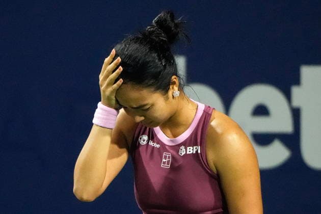 August 7, 2026, Toronto, On, CAN: Philippines Alexandra Eala reacts as she clinches a win over United States Caty McNally during National Bank Open tennis action in Toronto on Friday, August 7, 2026. Canada News - August 7, 2026  - ZUMAc35_ 20260807_zaf_c35_103 Copyright: xChrisxYoungx