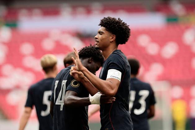 CONCACAF U-20 Championship - Costa Rica vs United States Chris Applewhite of the United States celebrates a goal during a semifinal match of the CONCACAF U-20 Championship between Costa Rica and the United States at Banorte Stadium in Mexico City, Mexico, 07 August 2026. Mexico City Mexico  Copyright: xJosexMendezx