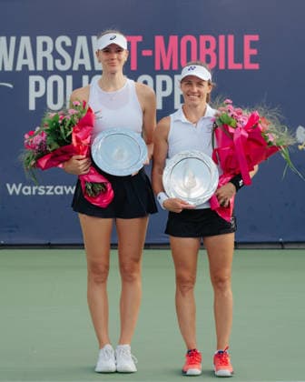 WTA, Tennis Damen 125 Warsaw T-Mobile Polish Open - Doubles Final Martyna Kubka of Poland and Alicja Rosolska of Poland are seen during the doubles final of the WTA 125 Warsaw T-Mobile Polish Open tennis tournament in Warsaw, Poland, on August 7, 2026. Warsaw Poland  Copyright: xMarekxAntonixIwaÅ czukx originalFilename:iwanczuk-thedoubl260808_np5UK.jpg