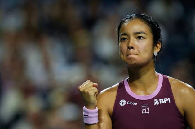 August 7, 2026, Toronto, On, CAN: Philippines Alexandra Eala celebrates a point against United States Caty McNally during National Bank Open tennis action in Toronto on Friday, August 7, 2026. Canada News - August 7, 2026  - ZUMAc35_ 20260807_zaf_c35_116 Copyright: xChrisxYoungx