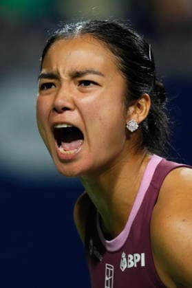 August 7, 2026, Toronto, On, CAN: Philippines Alexandra Eala celebrates a point against United States Caty McNally during National Bank Open tennis action in Toronto on Friday, August 7, 2026. Canada News - August 7, 2026  - ZUMAc35_ 20260807_zaf_c35_118 Copyright: xChrisxYoungx