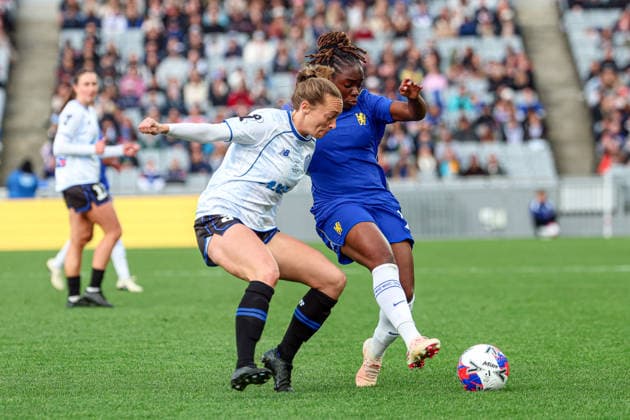 New Zealand International Football Festival Auckland Invitational XI Women s Liz Anton and Chelsea FC Womens Sandy Baltimore. New Zealand International Football Festival - Chelsea FC Women v Auckland Invitational XI Women at Eden Park, Auckland, New Zealand, Saturday 8 August 2026. Photo: Shane Wenzlick z Copyright: xShanexWenzlickx xPhotosport.nzx