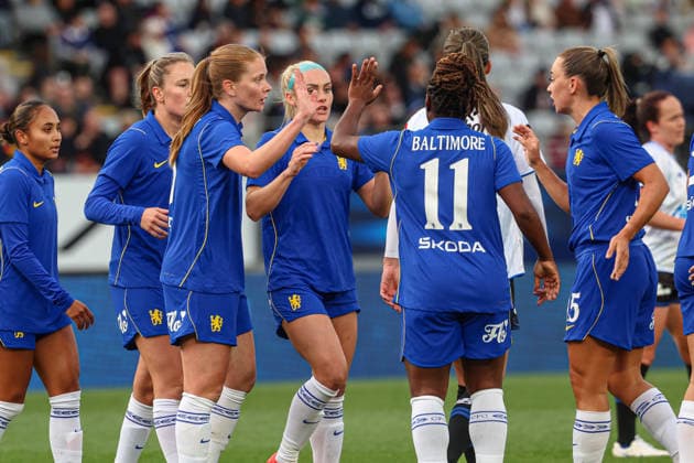 New Zealand International Football Festival Chelsea FC Womens Aggie Beever-Jones celebrates her goal. New Zealand International Football Festival - Chelsea FC Women v Auckland Invitational XI Women at Eden Park, Auckland, New Zealand, Saturday 8 August 2026. Photo: Shane Wenzlick z Copyright: xShanexWenzlickx xPhotosport.nzx