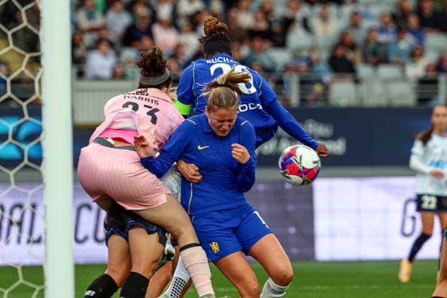 New Zealand International Football Festival Auckland defend. New Zealand International Football Festival - Chelsea FC Women v Auckland Invitational XI Women at Eden Park, Auckland, New Zealand, Saturday 8 August 2026. Photo: Shane Wenzlick z Copyright: xShanexWenzlickx xPhotosport.nzx