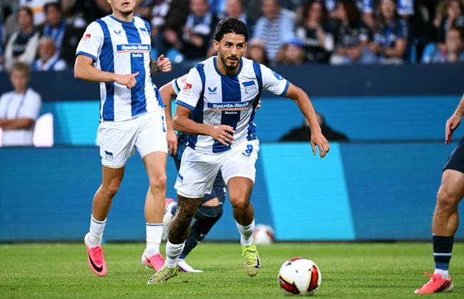 Bochum, Germany, 2. Bundesliga, Matchday 1, Vonovia Ruhrstadion Bochum, VfL Bochum vs Hertha BSC Berlin 0:1; Kevin Sessa (HBB). *** Bochum, Germany, 2. Bundesliga, Matchday 1, Vonovia Ruhrstadion Bochum, VfL Bochum vs. Hertha BSC Berlin 0–1 Kevin Sessa HBB