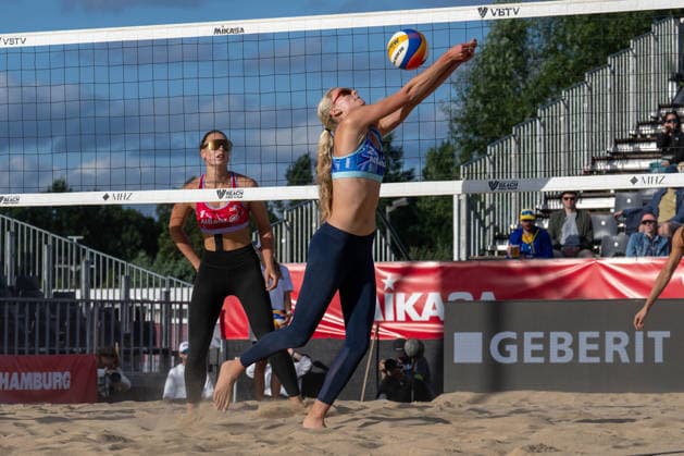 HAMBURG, GERMANY - AUGUST 7: Sara Hughes (Player No. 1, USA) during the Beach Pro Tour - Elite 16 at Hamburg on August 7, 2026 in Hamburg, Germany. Germany Copyright: xPeterxWeberx