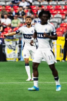 Thomas Müller and Emmanuel Sabbi seen during Leagues Cup game between teams of Vancouver Whitecaps FC and FC Juarez (Gael Amador Ball Raw Images) Vancouver BC Place Canada Copyright: xGaelxAmadorx whitecaps_vs_juarez0159
