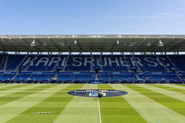 08.08.2026, xdaymx, Fussball 2.Bundesliga, Karlsruher SC - Arminia Bielefeld BBBank Wildpark Stadion vor dem ersten Heimspiel der neuen Saison (DFL DFB REGULATIONS PROHIBIT ANY USE OF PHOTOGRAPHS as IMAGE SEQUENCES and or QUASI-VIDEO) Karlsruhe *** August 8, 2026, xdaymx, Soccer, 2. Bundesliga, Karlsruher SC vs. Arminia Bielefeld, BBBank Wildpark Stadium, ahead of the first home game of the new season. DFL and DFB regulations prohibit any use of photographs as image sequences and or quasi-video. Karlsruhe