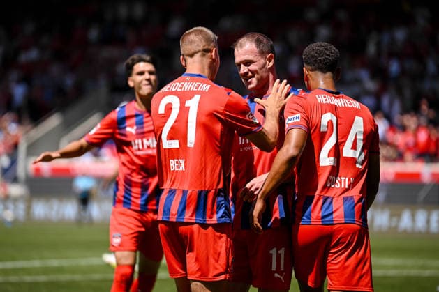 Budu Siwsiwadse (1. FC Heidenheim 1846) gestikuliert, gestik, jubelt waehrend des spiels der 2. Bundesliga zwischen 1. FC Heidenheim und VfL Osnabrueck, Voith-Arena am 08. August 2026 in Heidenheim an der Brenz, Deutschland. (Foto von Harry Langer DeFodi Images) +++ Budu Siwsiwadse (1. FC Heidenheim 1846) gestures, cheer during the 2nd Bundesliga match between 1. FC Heidenheim and VfL Osnabrueck at Voith-Arena on August 8, 2026 in Heidenheim an der Brenz, Germany. (Photo by Harry Langer DeFodi Images) DFB DFL REGULATIONS PROHIBIT ANY USE OF PHOTOGRAPHS AS IMAGE SEQUENCES AND OR QUASI-VIDEO. (Photo by Harry Langer DeFodi Images) DFB DFL REGULATIONS PROHIBIT ANY USE OF PHOTOGRAPHS AS IMAGE SEQUENCES AND OR QUASI-VIDEO. - *** Budu Siwsiwadse of 1 FC Heidenheim 1846 gestures and cheers during the 2. Bundesliga match between 1 FC Heidenheim and VfL Osnabrück, at the Voith Arena on August 8, 2026, in Heidenheim an der Brenz, Germany. Photo by Harry Langer, DeFodi Images. Budu Siwsiwadse of 1 FC Heidenheim 1846 gestures and cheers during the 2nd Bundesliga match between 1 FC Heidenheim and VfL Osnabrück at the Voith Arena on August 8, 2026 in Heidenheim an der Brenz, Germany. Photo by Harry Langer, DeFodi Images. DFB and DFL regulations prohibit any use of photographs as image sequences and or quasi-video. Photo by Harry Langer, DeFodi Images. DFB and DFL regulations prohibit any use of photographs as imSEQUENCES AND OR QUASI-VIDEO