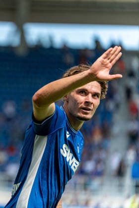 08.08.2026, xdaymx, Fussball 2.Bundesliga, Karlsruher SC - Arminia Bielefeld. Torjubel vom Torschützen Broschinski, Moritz (Karlsruhe) zum 1:0. (DFL DFB REGULATIONS PROHIBIT ANY USE OF PHOTOGRAPHS as IMAGE SEQUENCES and or QUASI-VIDEO) Karlsruhe *** August 8, 2026, xdaymx, Soccer 2. Bundesliga, Karlsruher SC vs. Arminia Bielefeld—Goal celebration by goal scorer Broschinski, Moritz Karlsruhe for the 1–0 win. DFL and DFB regulations prohibit any use of photographs as image sequences and or quasi-video. Karlsruhe