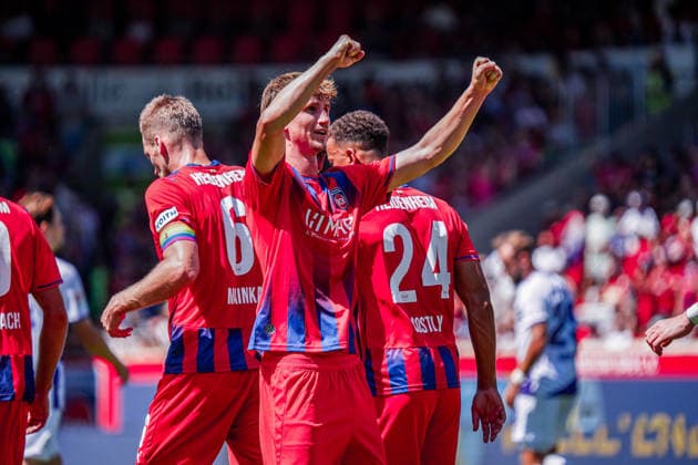 Deutschland: Fussball Saison 2026 2027 , 2. Bundesliga , 1. FC Heidenheim vs. VfL Osnabrück - Voith-Arena (Heidenheim) : Jan Schöppner Jan Schoeppner (1. FC Heidenheim, 3) Tor und Torjubel zum 3:2, Mimik, Gesichtsausdruck, Emotion Geste, Gestik, Emotion Heidenheim Voith-Arena Deutschland *** German Soccer Season 2026–2027, 2. Bundesliga, 1 FC Heidenheim vs. VfL Osnabrück, Voith Arena, Heidenheim, Jan Schöppner, Jan Schoeppner, 1 FC Heidenheim, 3 goals and goal celebration for the 3–2 win, facial expressions, emotions, gestures, Heidenheim, Voith Arena, Germany Copyright: xBennetxLongx