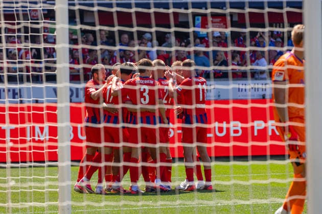 08.08.26 1. FC Heidenheim - VfL Osnabrück Deutschland, Heidenheim, 08.08.2026, Fussball, 2. Bundesliga, 1. FC Heidenheim - VfL Osnabrück: (1. FC Heidenheim); Jubel Tor 2:1 Costly. *** 08 08 26 1 FC Heidenheim vs. VfL Osnabrück Germany, Heidenheim, 08 08 2026, Soccer, 2. Bundesliga, 1 FC Heidenheim vs. VfL Osnabrück 1 FC Heidenheim Celebrates Goal 2-1 Costly