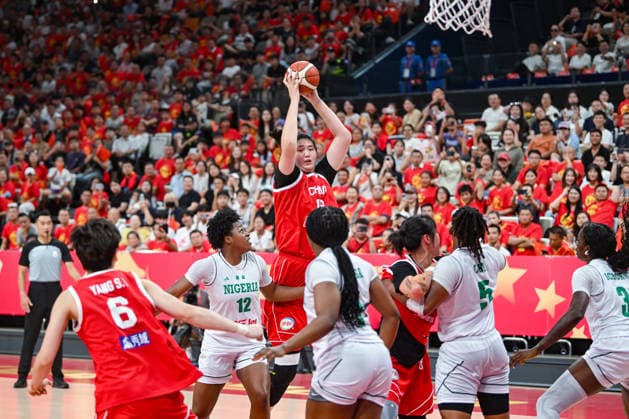 HAIKOU, CHINA - AUGUST 07: Zhang Ziyu of Team China drives to the basket during the women s basketball warm-up match between China and Nigeria on August 7, 2026 in Haikou, Hainan Province of China. China defeated Nigeria 70-67 in the first game of the Haikou station of the 2026 warm-up series.  Copyright: xVCGx 111658791749