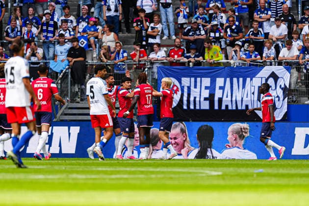Torjubel OSC Lille nach Tor zum 0:1 Hakon Haraldsson (OSC Lille, 10) GER, Hamburger SV vs. OSC Lille, Fußball, Testspiel, Saison 2026 2027, 08.08.2026 GER, Hamburger SV vs. OSC Lille, Fußball, Testspiel, Saison 2026 2027, 08.08.2026 Hamburg *** OSC Lille celebrates Hakon Haraldsson s goal to make it 0–1, OSC Lille, 10 GER, Hamburger SV vs. OSC Lille, soccer, friendly match, 2026–2027 season, August 8, 2026 GER, Hamburger SV vs. OSC Lille, soccer, friendly match, 2026–2027 season, August 8, 2026 Hamburg Copyright: xEibner-Pressefoto MarcelxvonxFehrnx EP_MFN