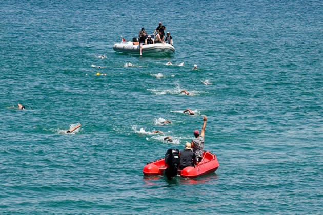 12th Van Sea Water Sports Festival kicks off on Lake Van VAN, TURKIYE - AUGUST 08: A view of participants and athletes taking part in the 12th Van Sea Water Sports Festival held at the Edremit-Gebze Water Sports Center on the shores of Lake Van in Van, Turkiye, on August 08, 2026. Organized to promote Lake Van and boost local tourism, the two-day event features Beach volleyball, Beachvolleyball and handball matches, flyboard demonstrations, canoeing, rowing, dragon boat races, and various recreational activities. Ozkan Bilgin Anadolu Van Turkey. Editorial use only. Please get in touch for any other usage.  Copyright: x2026xAnadoluxOzkanxBilginx