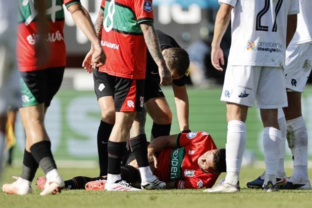 NIJMEGEN - Injury to DuÅ¡an TadiÄ‡ of NEC Nijmegen during the Dutch Eredivisie match between NEC Nijmegen and Telstar at De Goffert on August 8, 2026 in Nijmegen, the Netherlands. BART STOUTJESDIJK ANP Eredivisie 2026 27 xVIxANPxSportx xxANPxIVx 565091070 originalFilename: 565091070.jpg